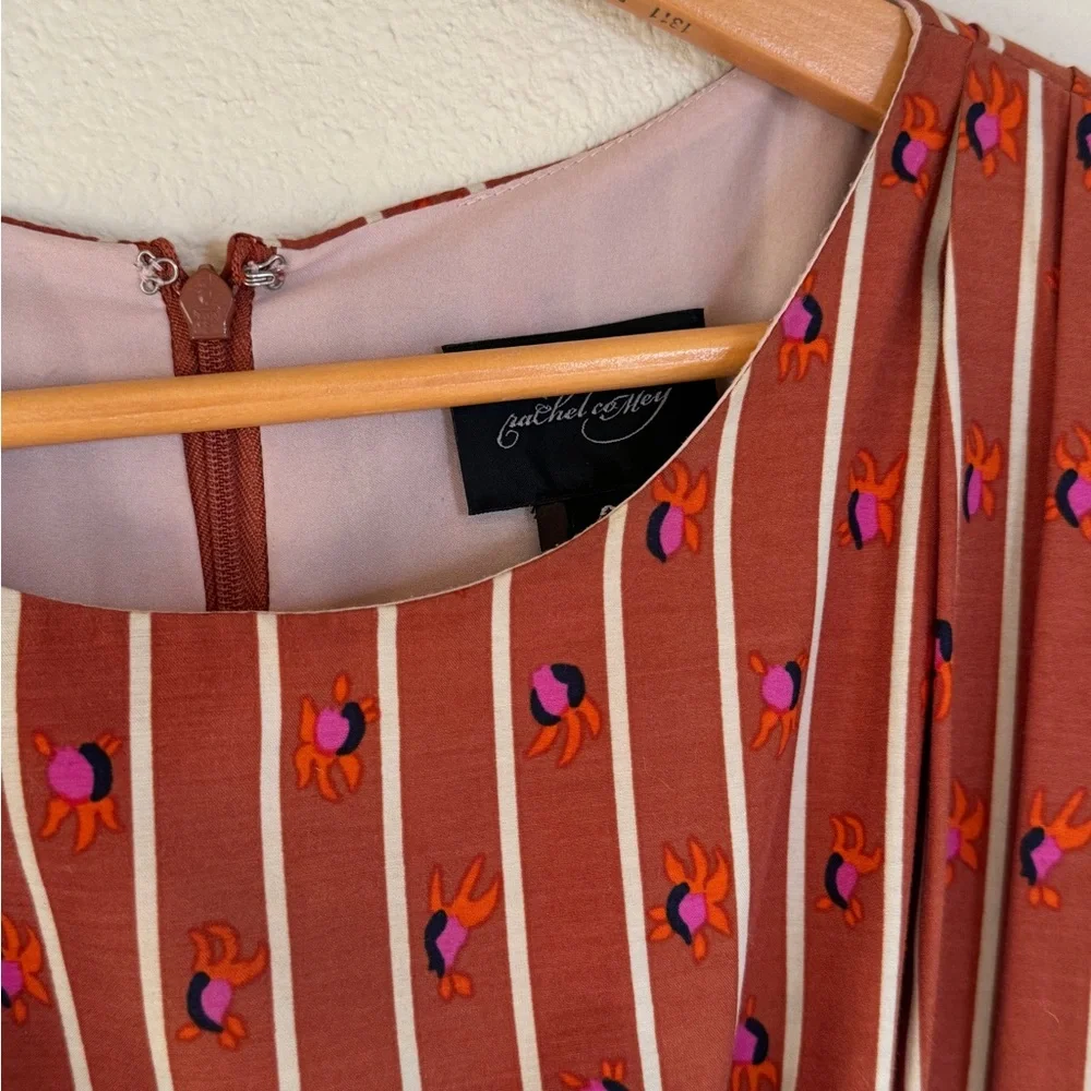 Rachel Comey Marion Dress Sz 2 EUC Silk Sheath Retro Floral Striped - Picture 9 of 16